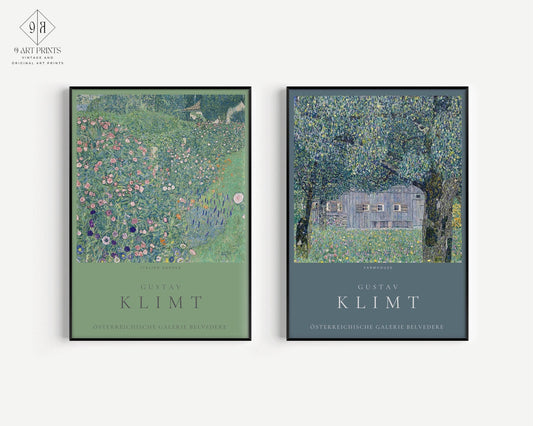Reproductions d'art de Gustav Klimt : Duo Ferme et Jardin italien