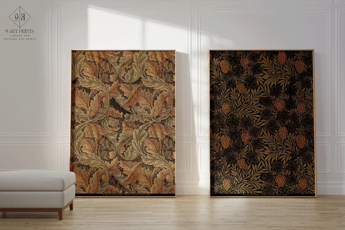DÉCLARATION DUO Imprimés William Morris - Acanthus et Vine | Motifs botaniques vintage disponibles encadrés