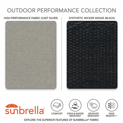 Ensemble de conversation de 4 pièces en osier Camus pour l'extérieur avec coussins Sunbrella®