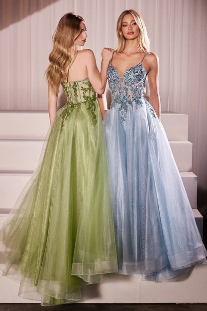 ROBE EN TULLE SUPERPOSÉ COUPE TRAPÈZE ET CORSAGE ORNÉ DE DENTELLE