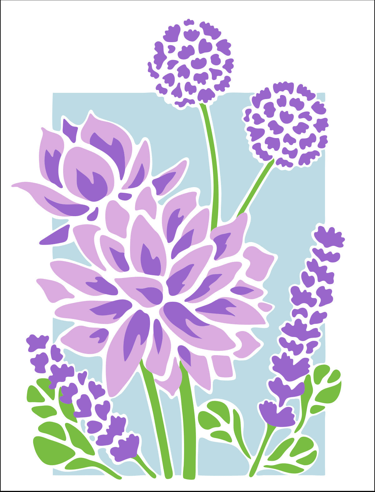 Pochoir multi-couches "Bouquet de lotus" de The Crafters Workshop