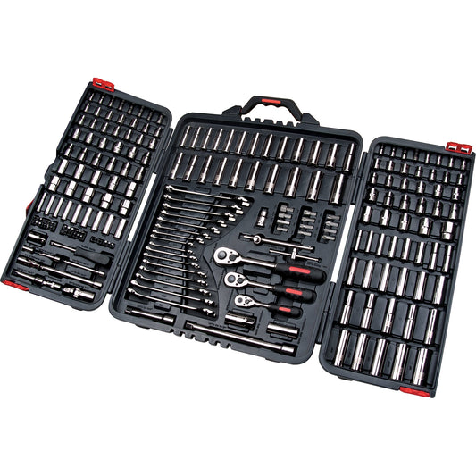 Jeu de douilles et clés SAE/métriques 1/4", 3/8" et 1/2", 210 pièces, longues