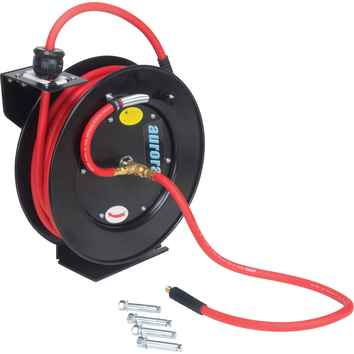 Hose Reel, Air/Water, 1/2" x 50', Single Hose, 300 psi