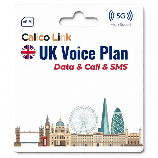 eSIM Voyage UK Plus avec données, appels et SMS