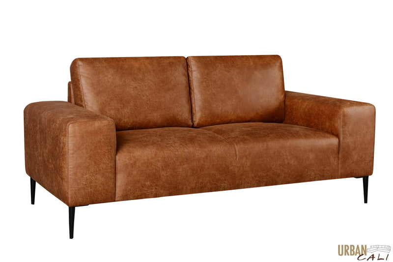 Causeuse Freeman en brun clair rustique