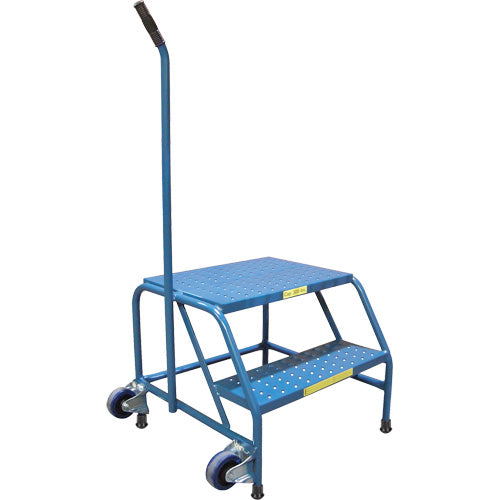 Marchepieds inclinables et roulants, 2 marches, 61 cm L x 74 cm l x 48 cm H, capacité de 136 kg