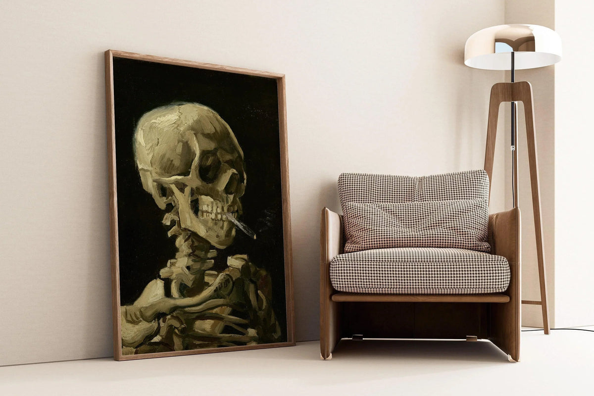 Vincent Van Gogh - Skeleton with Burning Cigarette | Iconic Classic Impressionist Fine Art Print (available handframed or unframed)