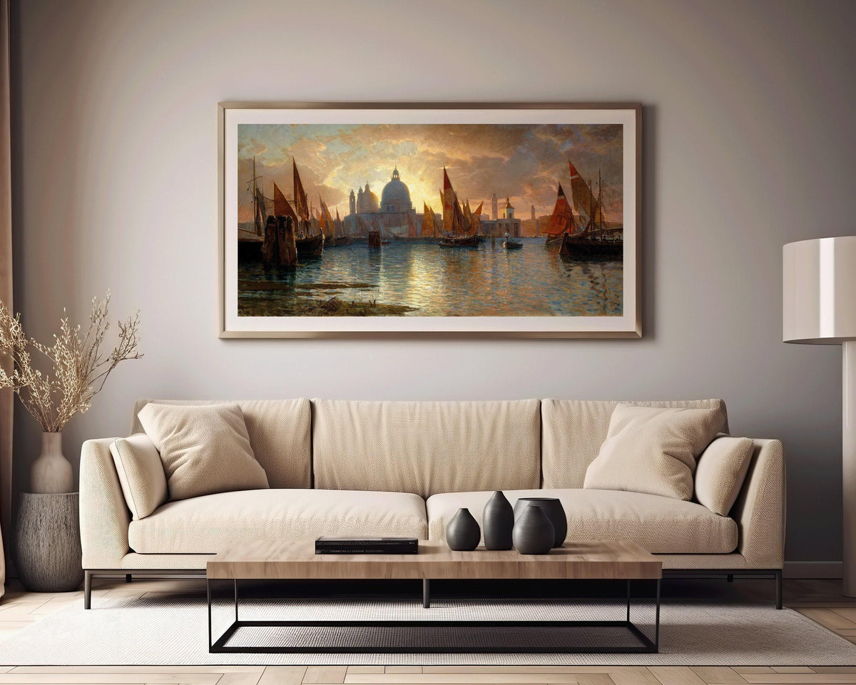 William Stanley Haseltine: Santa Maria della Salute Sunset Seascape Art Print (2x1)