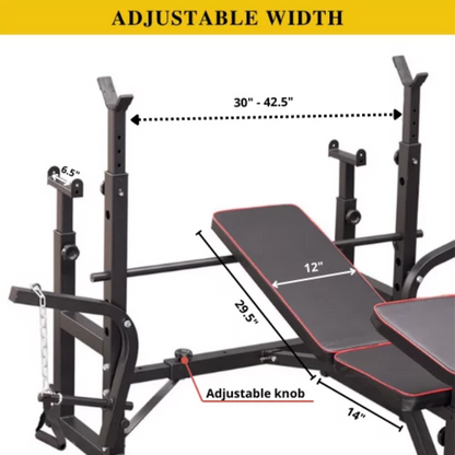 Banc de musculation réglable avec des ensembles de poids