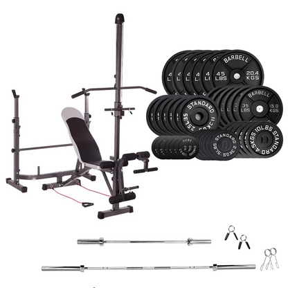 Banc de musculation réglable avec des ensembles de poids