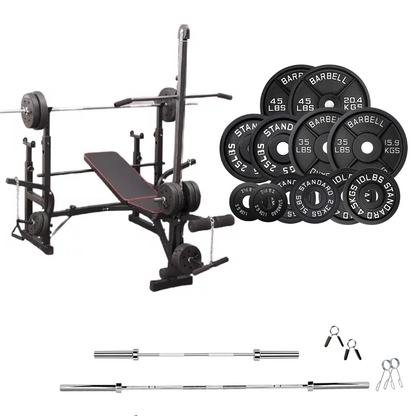 Banc de musculation réglable avec des ensembles de poids