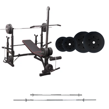 Banc de musculation réglable avec des ensembles de poids