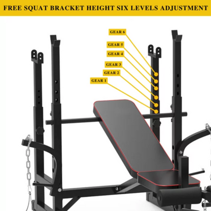 Banc de musculation réglable avec des ensembles de poids