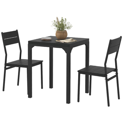 Ensemble de salle à manger 3 pièces Kurt pour petits espaces - Noir
