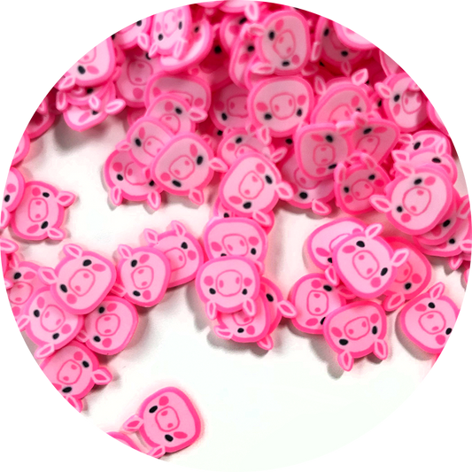 Pink Piggy Fimo Slices